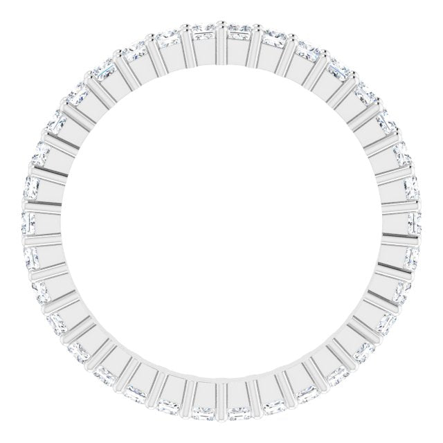 10K Gold Square Natural Diamond Shared-Prong Eternity Band – 1.75x1.75 mm Stones - White Gold - view 2
