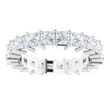 10K Gold Square Natural Diamond Shared-Prong Eternity Band – 3x3 mm Stones - White Gold - view 3