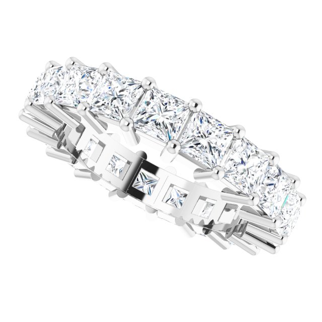 10K Gold Square Lab-Grown Diamond Shared-Prong Eternity Band – 3.5x3.5 mm Stones - White Gold - view 5