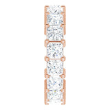 10K Gold Square Lab-Grown Diamond Shared-Prong Eternity Band – 4x4 mm Stones - Rose Gold - view 4