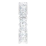 10K Gold Square Lab-Grown Diamond Shared-Prong Eternity Band – 4x4 mm Stones - White Gold - view 4