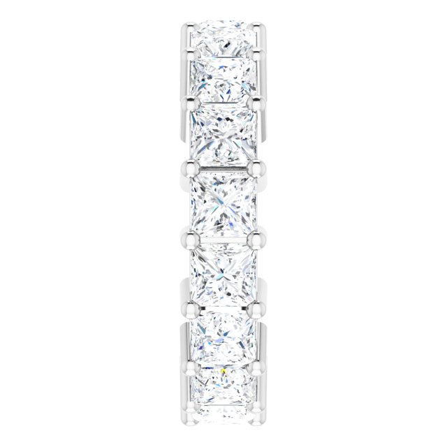 10K Gold Square Lab-Grown Diamond Shared-Prong Eternity Band – 4x4 mm Stones - White Gold - view 4