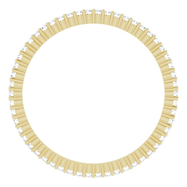 14K Gold Round Lab-Grown Diamond Shared-Prong Eternity Band – 1 mm Stones - Yellow Gold - view 2