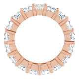 10K Gold Square Lab-Grown Diamond Shared-Prong Eternity Band – 4x4 mm Stones - Rose Gold - view 2