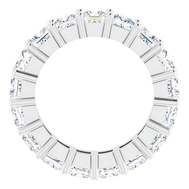 10K Gold Square Lab-Grown Diamond Shared-Prong Eternity Band – 4x4 mm Stones - White Gold - view 2