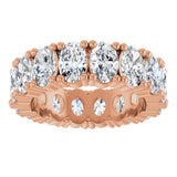 10K Gold Oval Lab-Grown Diamond Shared-Prong Eternity Band – 6x4 mm Stones - Rose Gold - view 3