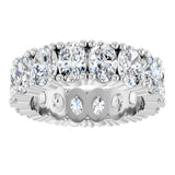 10K Gold Oval Lab-Grown Diamond Shared-Prong Eternity Band – 6x4 mm Stones - White Gold - view 3