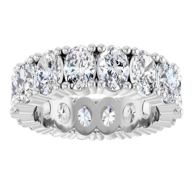 10K Gold Oval Lab-Grown Diamond Shared-Prong Eternity Band – 6x4 mm Stones - White Gold - view 3