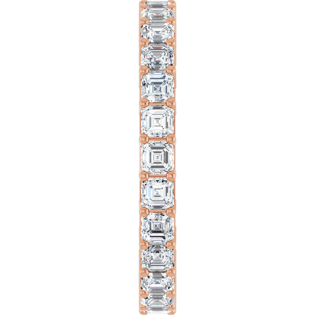 14K Gold Asscher Lab-Grown Diamond Shared-Prong Eternity Band – 2.3x2.3 mm Stones - Rose Gold - view 4