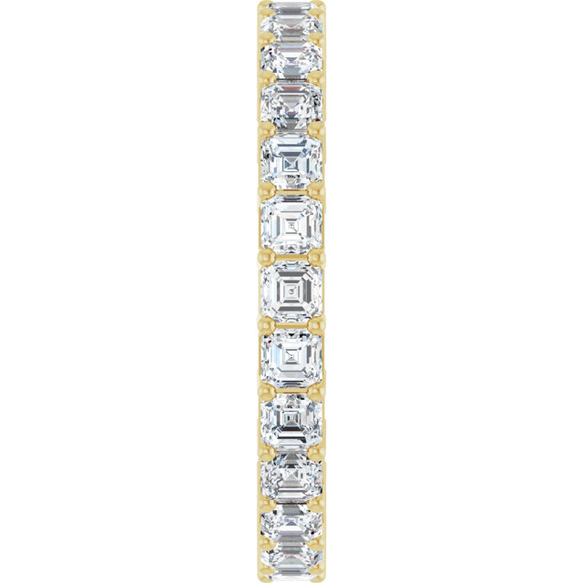 14K Gold Asscher Lab-Grown Diamond Shared-Prong Eternity Band – 2.3x2.3 mm Stones - Yellow Gold - view 4