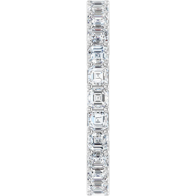 Platinum Asscher Lab-Grown Diamond Shared-Prong Eternity Band – 2.3x2.3 mm Stones - view 4