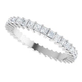 10K Gold Square Natural Diamond Shared-Prong Eternity Band – 1.75x1.75 mm Stones - White Gold - view 5