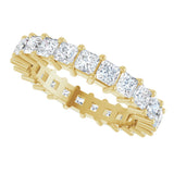 14K Gold Square Lab-Grown Diamond Shared-Prong Eternity Band – 2.75x2.75 mm Stones - Yellow Gold - view 5