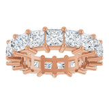 10K Gold Square Lab-Grown Diamond Shared-Prong Eternity Band – 4x4 mm Stones - Rose Gold - view 3