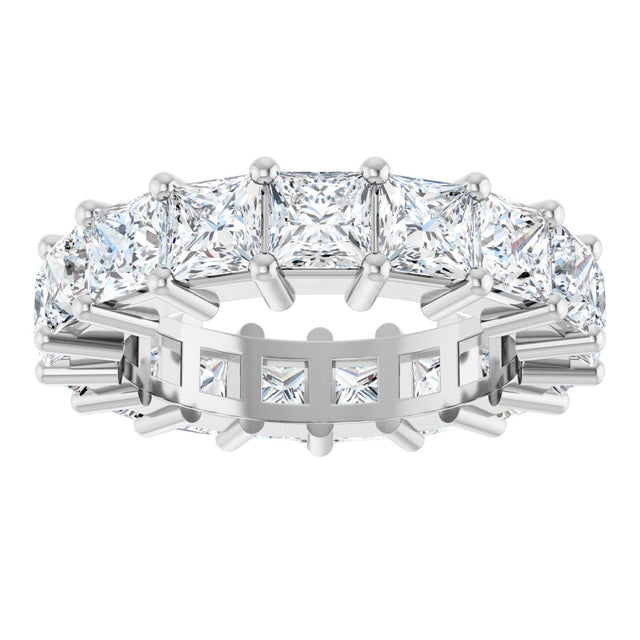 10K Gold Square Lab-Grown Diamond Shared-Prong Eternity Band – 4x4 mm Stones - White Gold - view 3