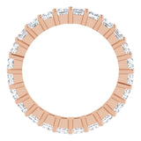 10K Gold Square Lab-Grown Diamond Shared-Prong Eternity Band – 2.5x2.5 mm Stones - Rose Gold - view 2
