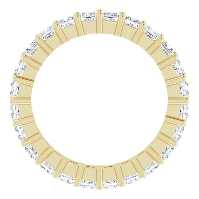14K Gold Square Lab-Grown Diamond Shared-Prong Eternity Band – 2.5x2.5 mm Stones - Yellow Gold - view 2