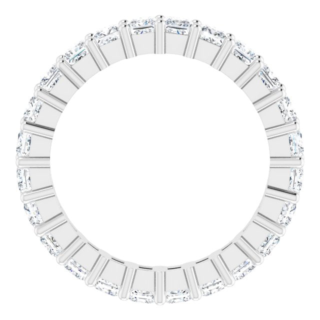 10K Gold Square Natural Diamond Shared-Prong Eternity Band – 2.5x2.5 mm Stones - White Gold - view 2