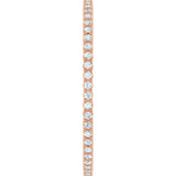10K Gold Round Lab-Grown Diamond Shared-Prong Eternity Band – 1 mm Stones - Rose Gold - view 4