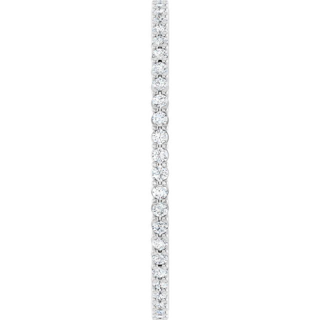 10K Gold Round Lab-Grown Diamond Shared-Prong Eternity Band – 1 mm Stones - White Gold - view 4