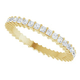 14K Gold Square Lab-Grown Diamond Shared-Prong Eternity Band – 1.5x1.5 mm Stones - Yellow Gold - view 5