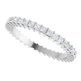 10K Gold Square Lab-Grown Diamond Shared-Prong Eternity Band – 1.5x1.5 mm Stones - White Gold - view 5