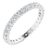 10K Gold Round Lab-Grown Diamond Shared-Prong Eternity Band – 2 mm Stones - White Gold