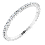 10K Gold Round Lab-Grown Diamond Shared-Prong Eternity Band – 1 mm Stones - White Gold