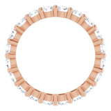 10K Gold Round Lab-Grown Diamond Shared-Prong Eternity Band – 3 mm Stones - Rose Gold - view 2