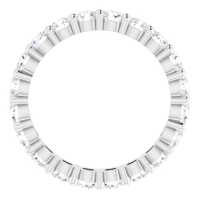 10K Gold Round Lab-Grown Diamond Shared-Prong Eternity Band – 3 mm Stones - White Gold - view 2