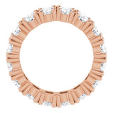 10K Gold Oval Lab-Grown Diamond Shared-Prong Eternity Band – 6x4 mm Stones - Rose Gold - view 2