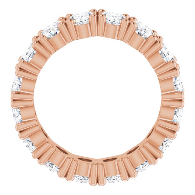 10K Gold Oval Lab-Grown Diamond Shared-Prong Eternity Band – 6x4 mm Stones - Rose Gold - view 2