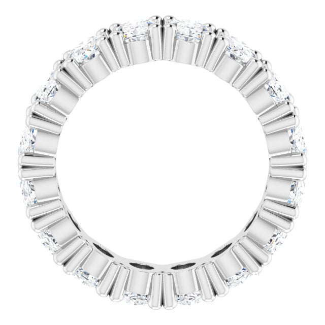 Platinum Oval Natural Diamond Shared-Prong Eternity Band – 6x4 mm Stones - view 2