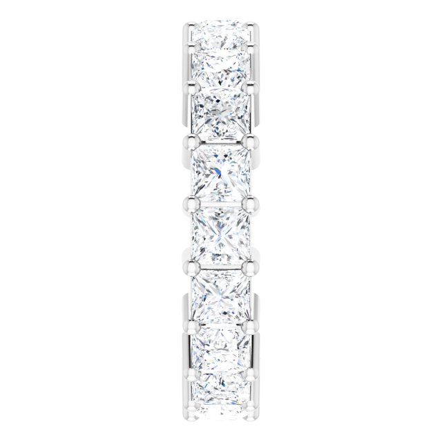 10K Gold Square Natural Diamond Shared-Prong Eternity Band – 3.5x3.5 mm Stones - White Gold - view 4