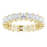14K Gold Square Lab-Grown Diamond Shared-Prong Eternity Band – 3x3 mm Stones - Yellow Gold - view 3
