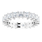 10K Gold Square Lab-Grown Diamond Shared-Prong Eternity Band – 3x3 mm Stones - White Gold - view 3