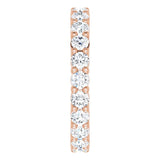 10K Gold Round Natural Diamond Shared-Prong Eternity Band – 2.75 mm Stones - Rose Gold - view 4