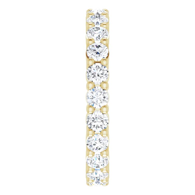 14K Gold Round Lab-Grown Diamond Shared-Prong Eternity Band – 2.75 mm Stones - Yellow Gold - view 4