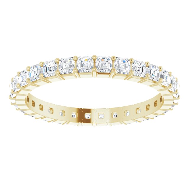 14K Gold Asscher Lab-Grown Diamond Shared-Prong Eternity Band – 2x2 mm Stones - Yellow Gold - view 3