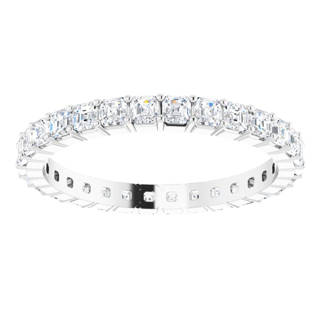 Platinum Asscher Lab-Grown Diamond Shared-Prong Eternity Band – 2x2 mm Stones - view 3