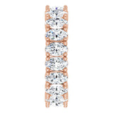 10K Gold Oval Lab-Grown Diamond Shared-Prong Eternity Band – 5x3 mm Stones - Rose Gold - view 4