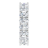 10K Gold Oval Lab-Grown Diamond Shared-Prong Eternity Band – 5x3 mm Stones - White Gold - view 4
