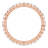 10K Gold Square Natural Diamond Shared-Prong Eternity Band – 1.75x1.75 mm Stones - Rose Gold - view 2