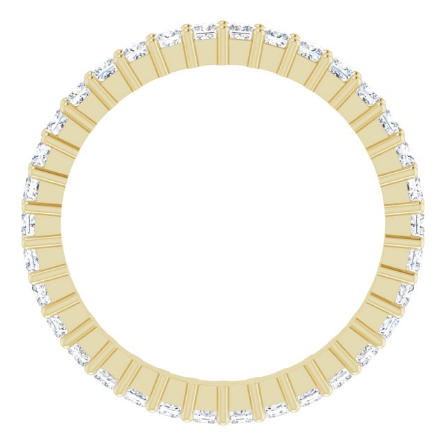 14K Gold Square Lab-Grown Diamond Shared-Prong Eternity Band – 1.75x1.75 mm Stones - Yellow Gold - view 2