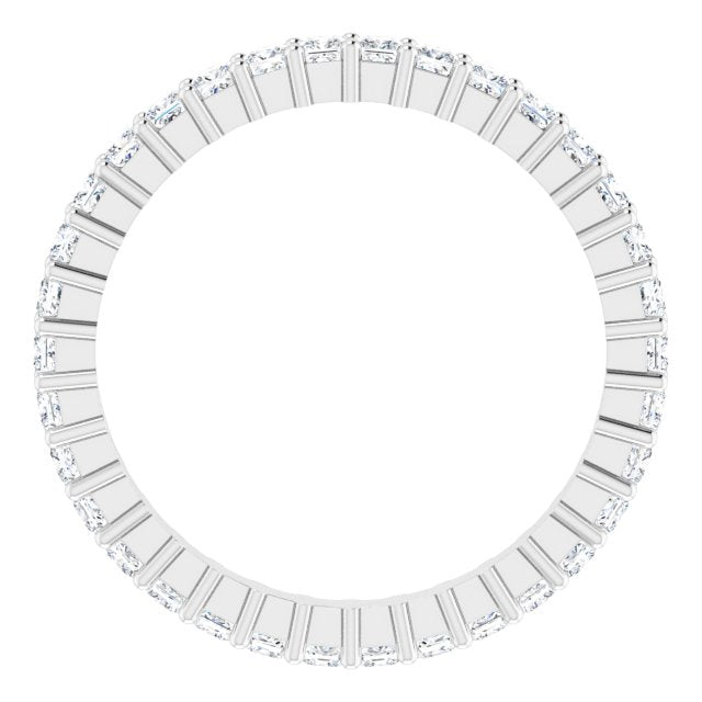 10K Gold Square Natural Diamond Shared-Prong Eternity Band – 1.75x1.75 mm Stones - White Gold - view 2