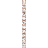 10K Gold Round Natural Diamond Shared-Prong Eternity Band – 1.7 mm Stones - Rose Gold - view 4