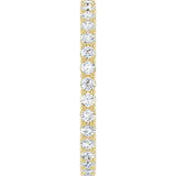 14K Gold Round Natural Diamond Shared-Prong Eternity Band – 1.7 mm Stones - Yellow Gold - view 4