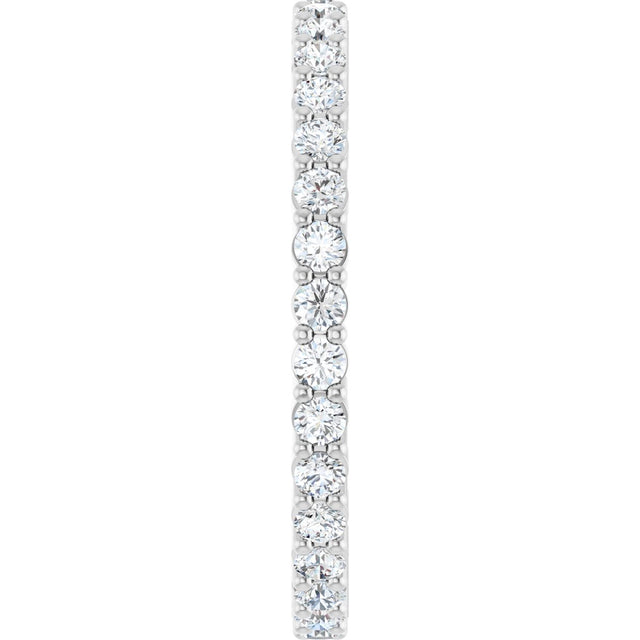 10K Gold Round Lab-Grown Diamond Shared-Prong Eternity Band – 1.7 mm Stones - White Gold - view 4