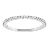 10K Gold Round Natural Diamond Shared-Prong Eternity Band – 1 mm Stones - White Gold - view 3