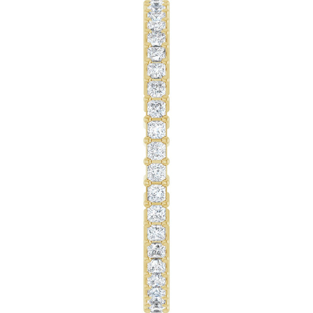 14K Gold Square Lab-Grown Diamond Shared-Prong Eternity Band – 1.25x1.25 mm Stones - Yellow Gold - view 4